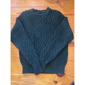 Structure Sweater VTG Y2K Heavy Chunky Cable-Knit Hunter Green Sweater L